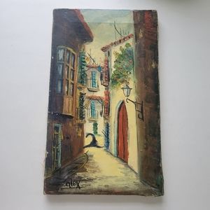 Vintage Original Oil Painting On Canvas Signed By Artist alEx 8x13"